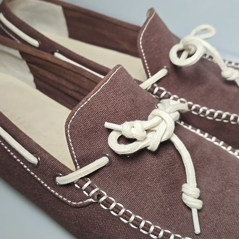 Cole Haan Boothbay Brown Canvas Moc Boat , Driving Shoe's Men's Size 12M